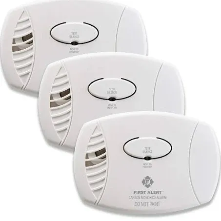 FIRST ALERT Plug-In Carbon Monoxide Detector with Battery Backup, (Pack of 3), CO605