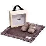 UGG Bixbee Bootie & Lovey Blanket Set Charcoal