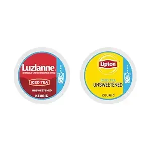 Unsweetened Iced Tea K-Cups for Keurig Variety Pack Sampler. Includes Luzianne Unsweetened, And Lipton Unsweetened, 20 Count