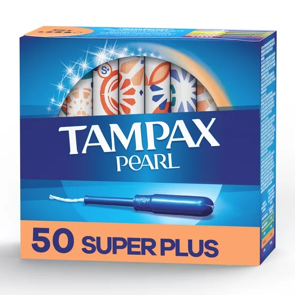 Tampax Pearl Tampons Super Plus Absorbency with LeakGuard Braid, Unscented, 50 Count - 50 ct | CVS