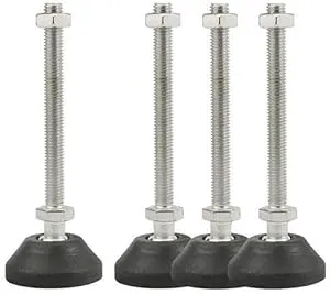 4PCS M8×1.25 Furniture Levelers Screw on Table Legs 4" Furniture Leveling Feet Heavy Duty Adjustable Legs for Sofa Cabinet (Black)