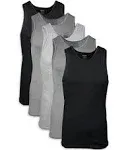 Gildan Men's A-Shirts 5 Pack, Grey/Black, Large