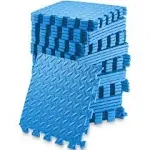 6 Gym Flooring Mats - 24&#034; Foam Interlocking Floor Tiles - Blue