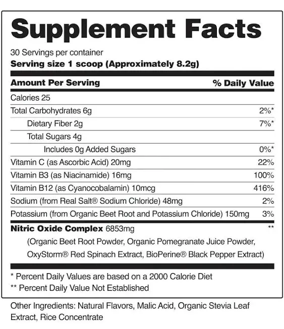 Snap Supplements, Nitric Oxide Organic Beets, Cherry Lime, 8.8 oz