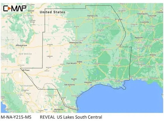 C-MAP M-NA-Y215-MS US Lakes South Central Reveal Inland Chart