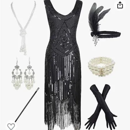 "Retro Vintage Roaring 20s 1920s Flapper Dress Outfits Waistcoat Couples Costumes The Great Gatsby Gentleman Men's Women's Sequins Tassel Fringe New Ye"