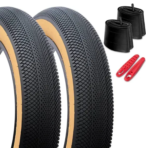 Heb Cityscape 20x4 Fat Tire Set, All-Terrain 2-Pack for E-Bike MTB, Gumwall, Size: 20 x 4, Black