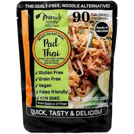 Miracle Noodle, Ready Meal, Pad Thai + Plant Based Noodles, 9.9 oz (280 g)