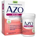 Azo Promotes Vaginal Balance Vaginal Suppositories 30ct exp12/2024 #308