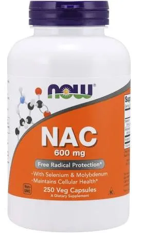 Now NAC 600 mg,250 Veg Capsules