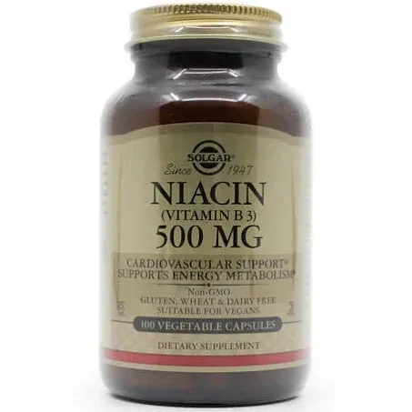 Solgar Niacin 500 mg Vegetable Capsules