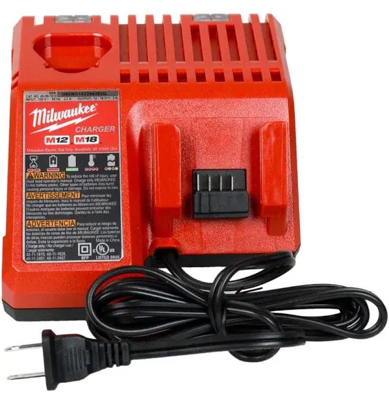 48-59-1812 - Battery Charger M12 M18 Lithium Ion 12/18V Multi Voltage