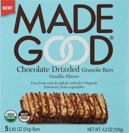 Madegood, Granola Bars, Chocolate Drizzled, Vanilla