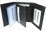 Dangerous Threads Mens Black Leather Wallet Lamb Classic Trifold 731