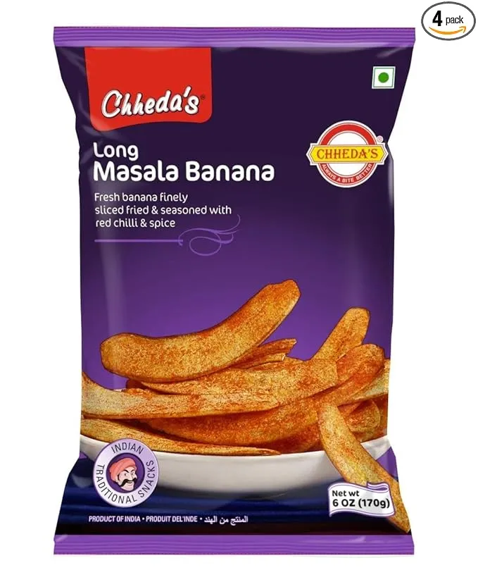 Chhedas Masala Banana Chips - Crispy Long Banana Wafer - Long S