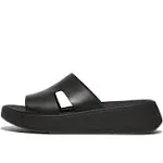 FITFLOP Women&#x27;s F-Mode Raw-Edge Leather Flatform H-Bar Slides