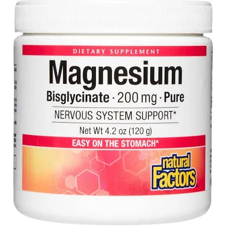 Natural Factors Magnesium Bisglycinate 200 mg Pure