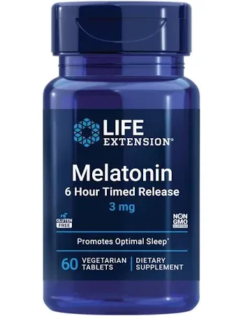 Life Extension - Melatonin (6 Hour Timed Release) 3 mg - 60 Vegetarian