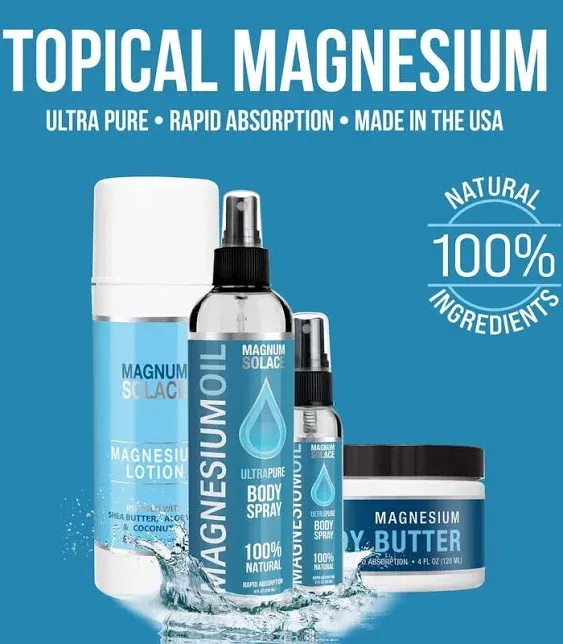 Pure Magnesium Oil Spray - 100% Natural Magnesium Spray - Sourced from The Dead Sea, 8 oz