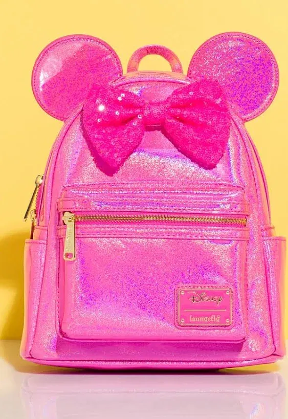 Loungefly Disney Minnie Mouse Purple Glitter Mini Backpack