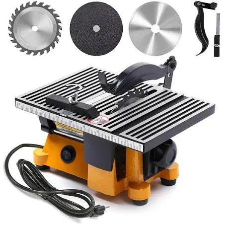 Anmas Home 4" 60W Mini Table Saw Top Cut Off Miter Saw for Precision Cut Metal Wood Frame Molding