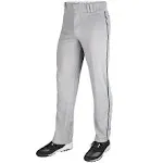 Champro Triple Crown Youth Open Bottom Pant with Piping, S / Grey/Navy