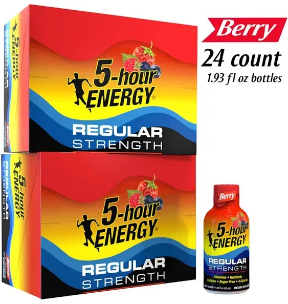 5-Hour Energy Shot Regular Strength Berry 1.93 Ounce 24 Count