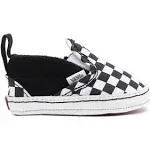 Vans Slip On V Crib Infant Skate Shoes (Black/White)