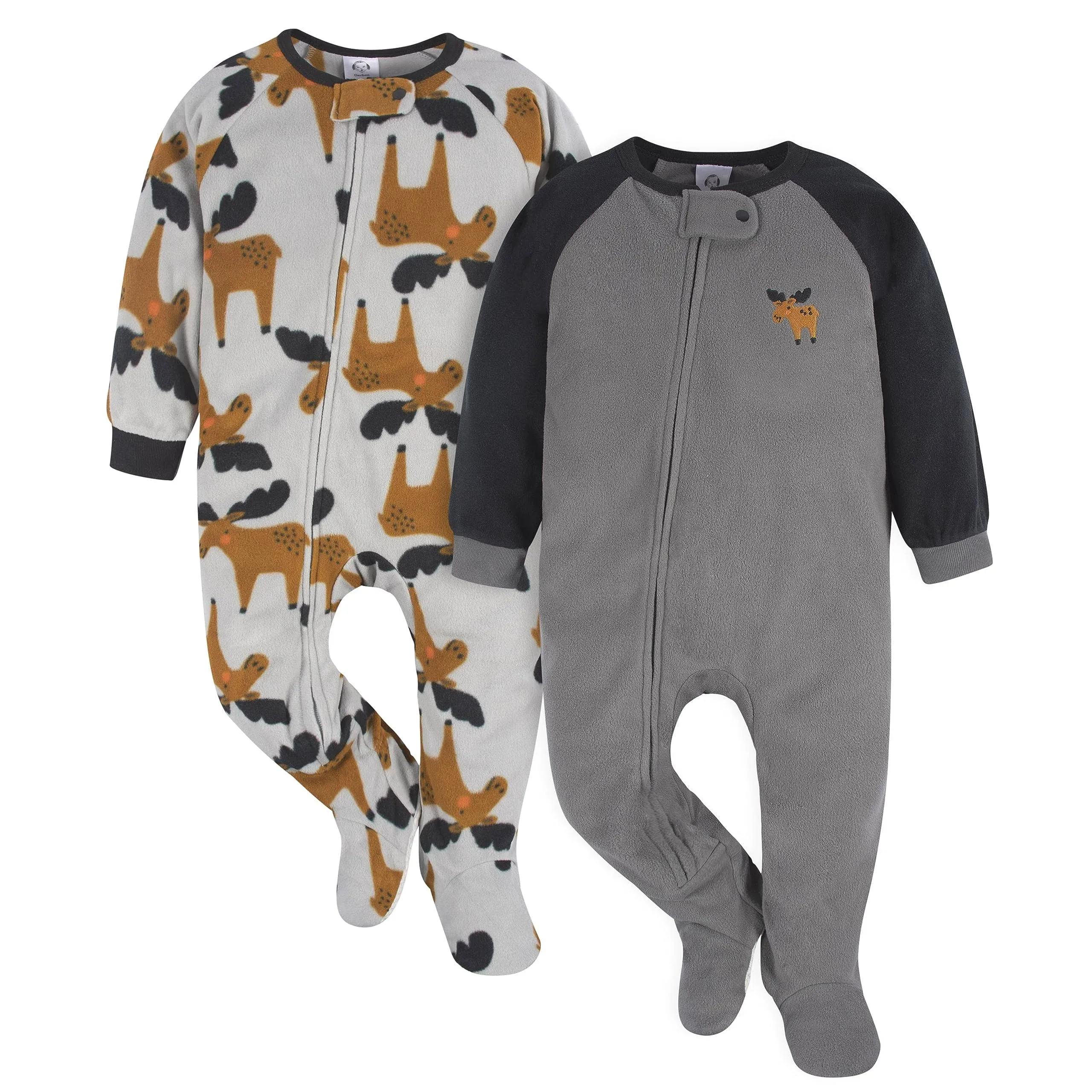 Gerber 2-Pack Baby & Toddler Boys Moose Fleece Pajamas - 4T