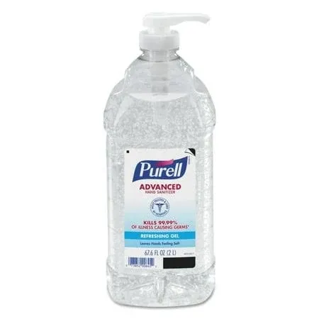 Purell Advanced Hand Sanitizer Gel, 2 Liter Pump Bottle, 2 Pack, Non Scent