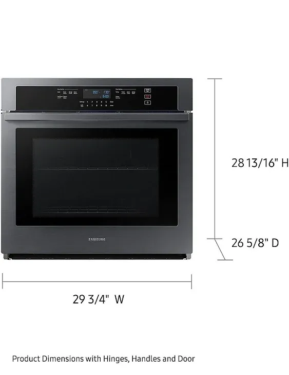 **30" Smart Single Wall Oven in Black Stainless Steel**