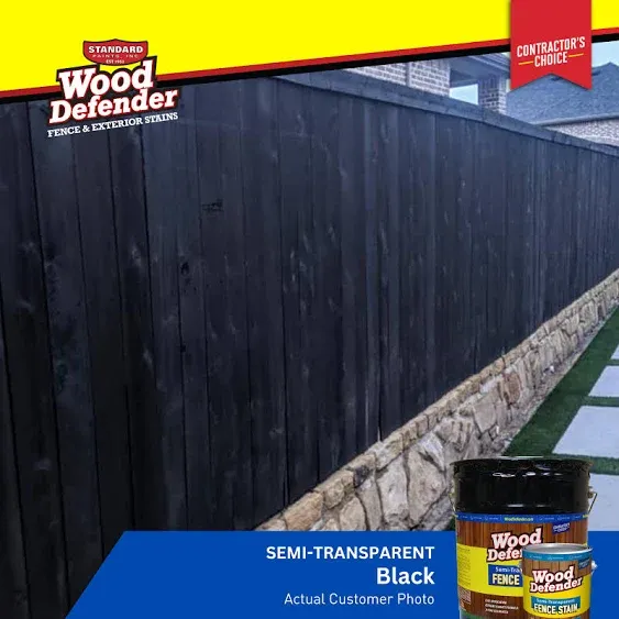 Wood Defender Semi-Transparent Fence Stain Black Gallon