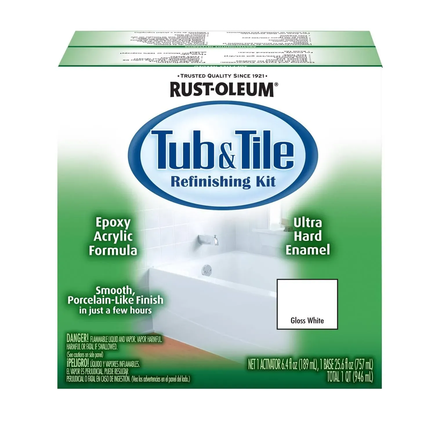 White, Rust-Oleum Gloss Tub & Tile Refinishing Kit- 384165- 4 Pack