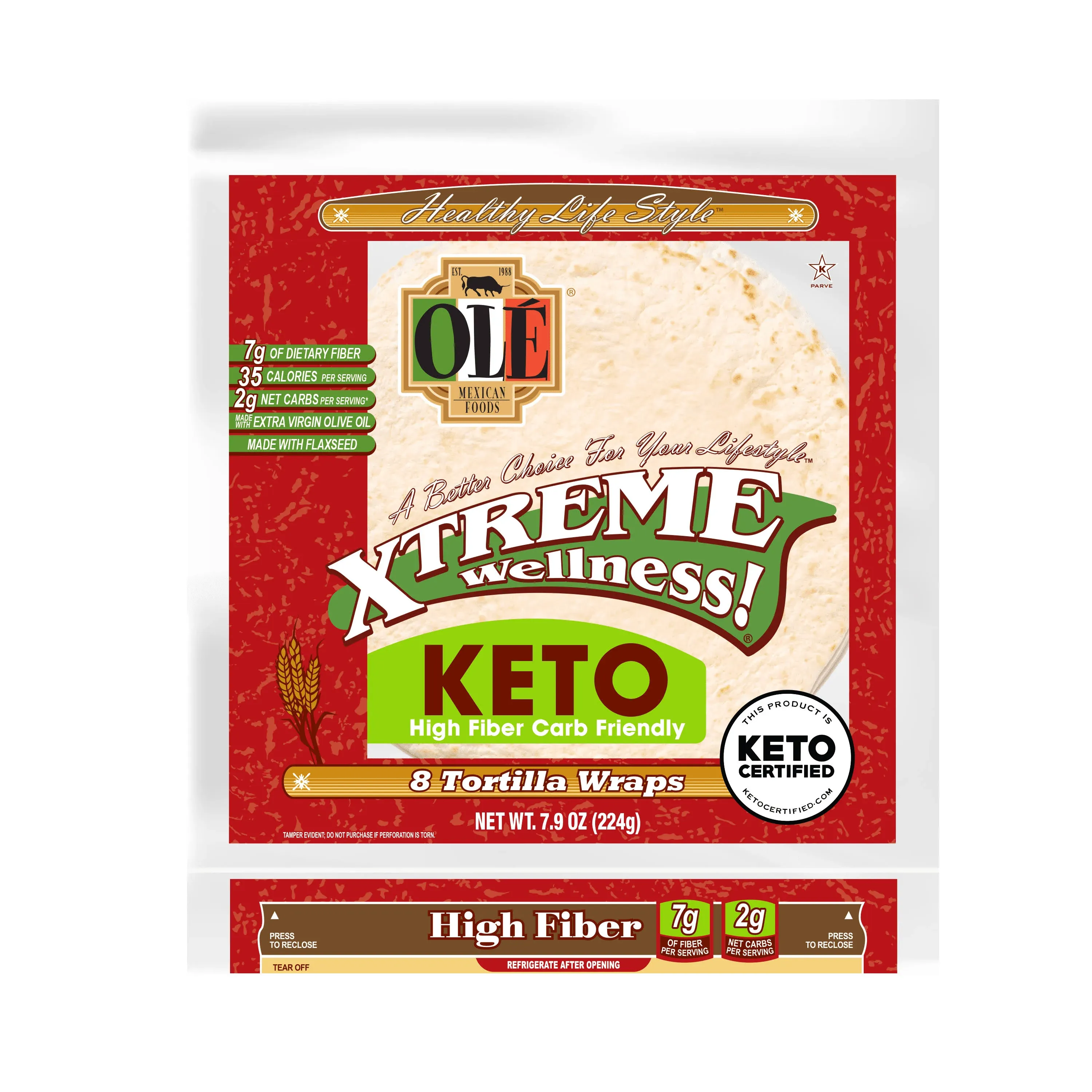 Ole Xtreme Wellness High Fiber Keto Flour Tortillas