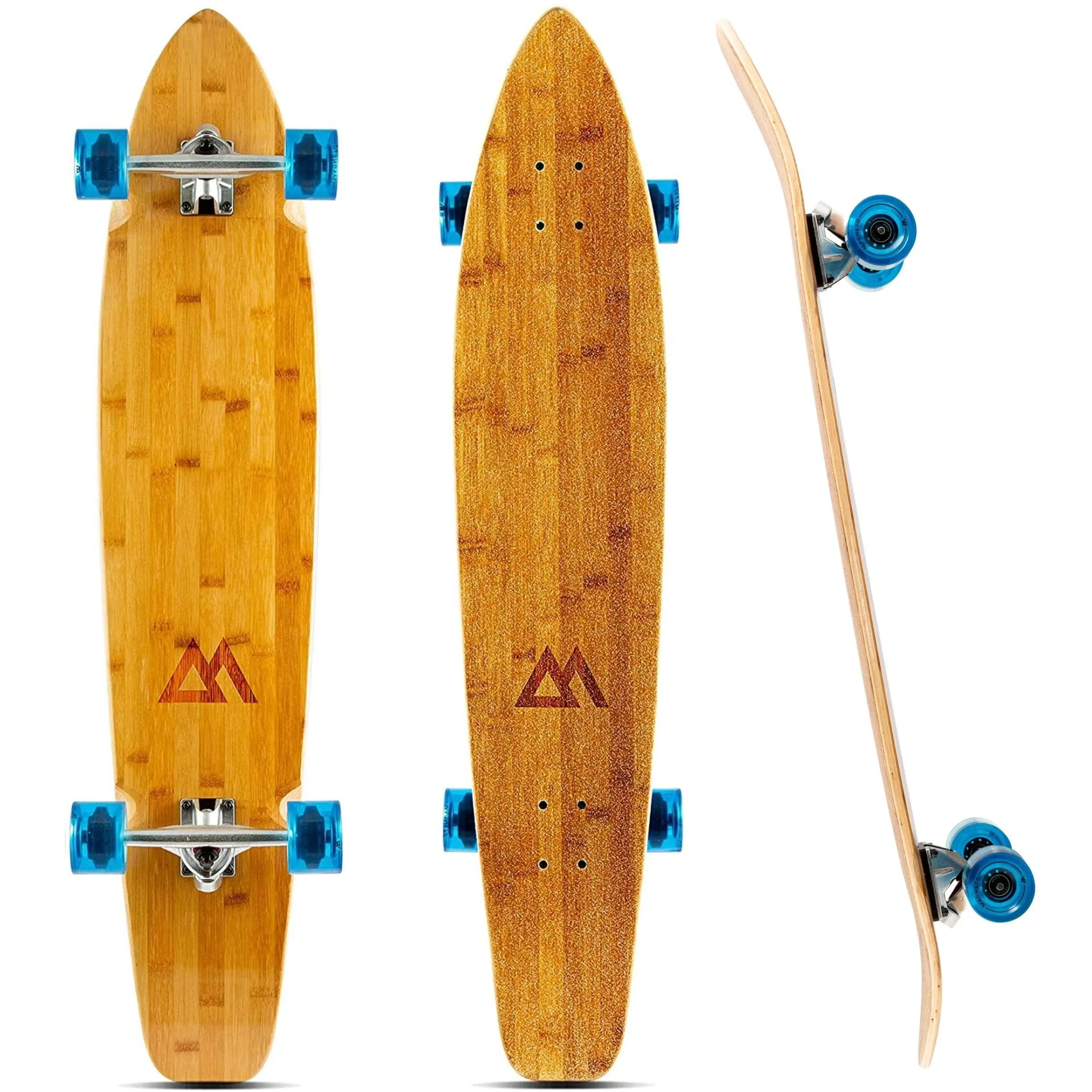  40+ inch Kicktail Cruiser Longboard Skateboard &amp; Pintail Long Kicktail (Blue)