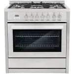 Cosmo COS-F965 36 in. Stainless Steel Dual Fuel Range with Convection Oven