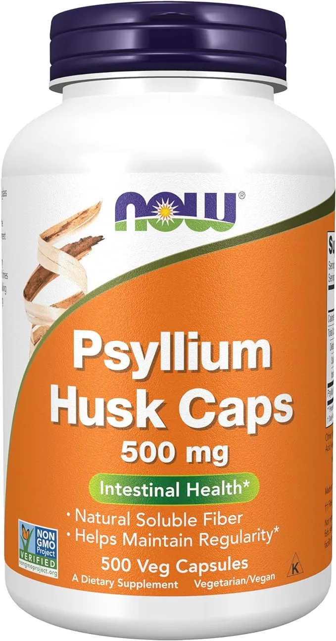 Now Foods Psyllium Husk Caps 500 Capsules 500 mg