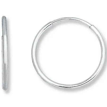 Women's 14kt White Gold Endless Hoop Earrings