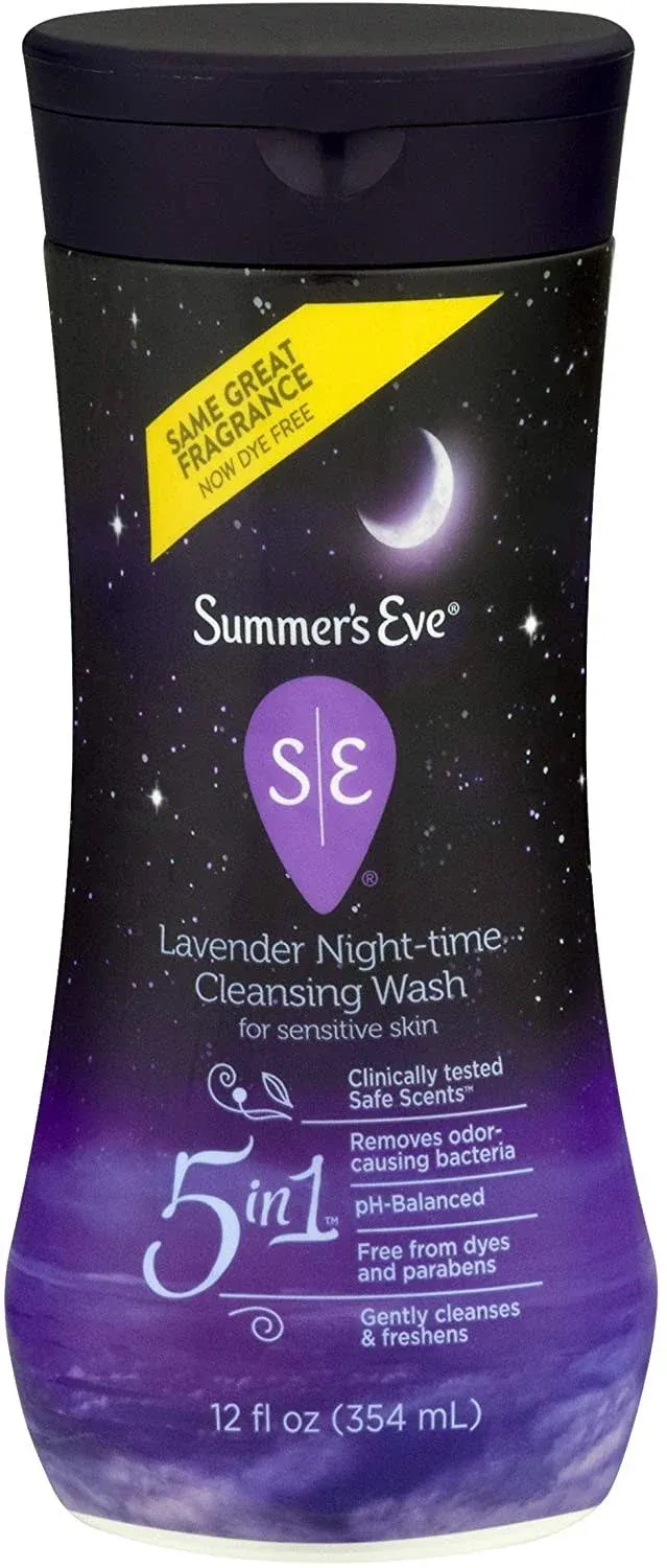 Summer's Eve Night-Time Cleansing Wash, Lavender, 12 Ounce