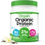 Organic Plant-Based Protein Powder | Orgain Vanilla Bean / 1.02lb Canister