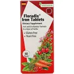 Gaia Herbs, Floradix, Iron Tablets, 80 Tablets