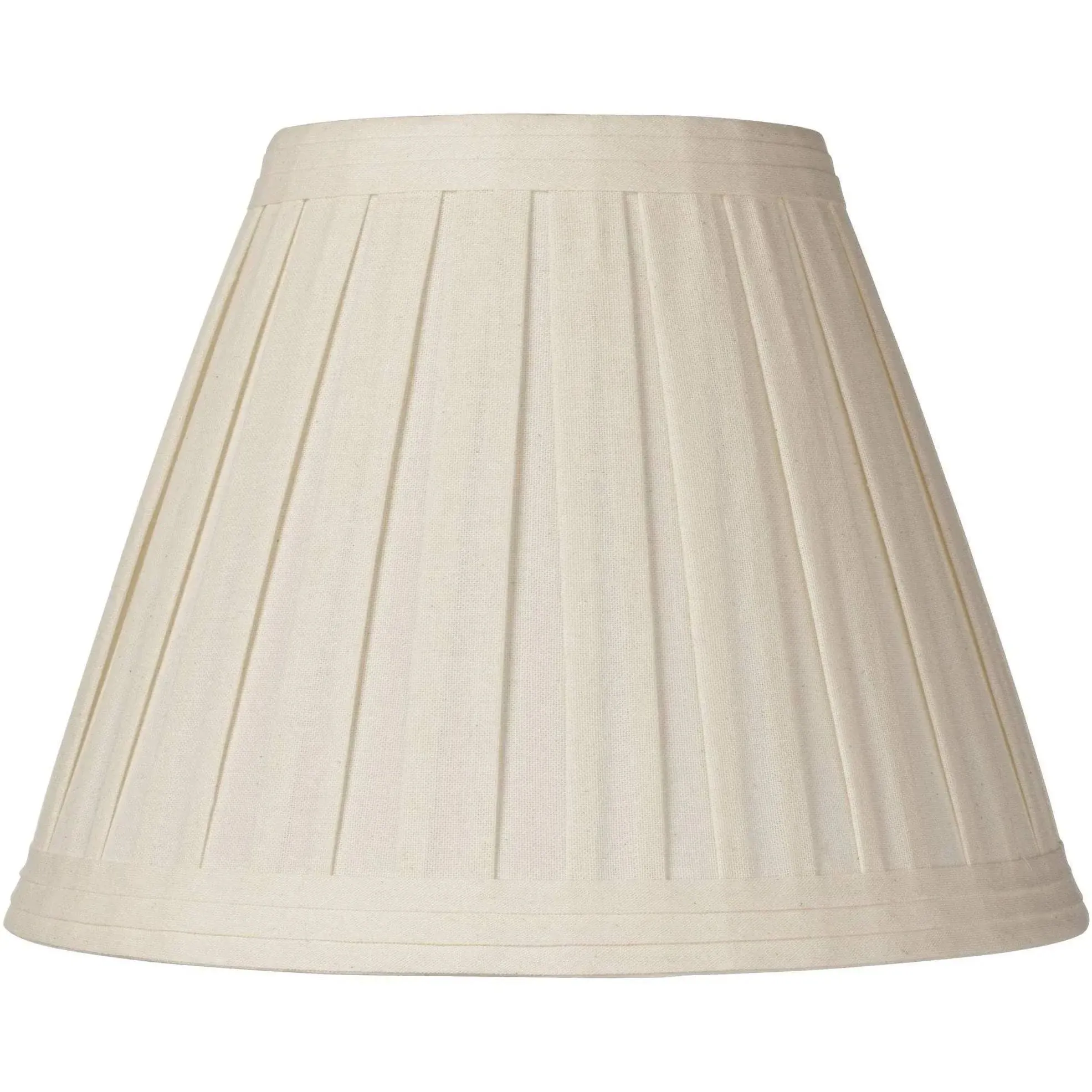 Creme Linen Medium Box Pleat Lamp Shade 7" Top x 14" Bottom x 11" High (Spider) Replacement with Harp and Finial - Springcrest