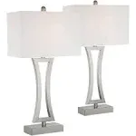 Roxie Modern Table Lamps 31" Tall Set of 2 Brushed Nickel Bedroom Living Room 736101859642 | eBay