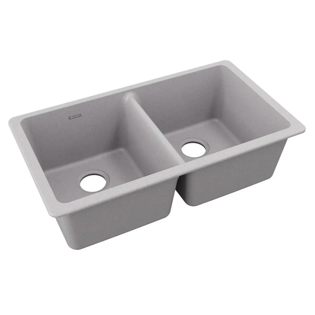 ELGU3322GS0 ELKAY QUARTZ CLASSIC 33 x 18.75 x 9.5 EQUAL DOUBLE BOWL UNDERMOUNT SINK GREYSTONE