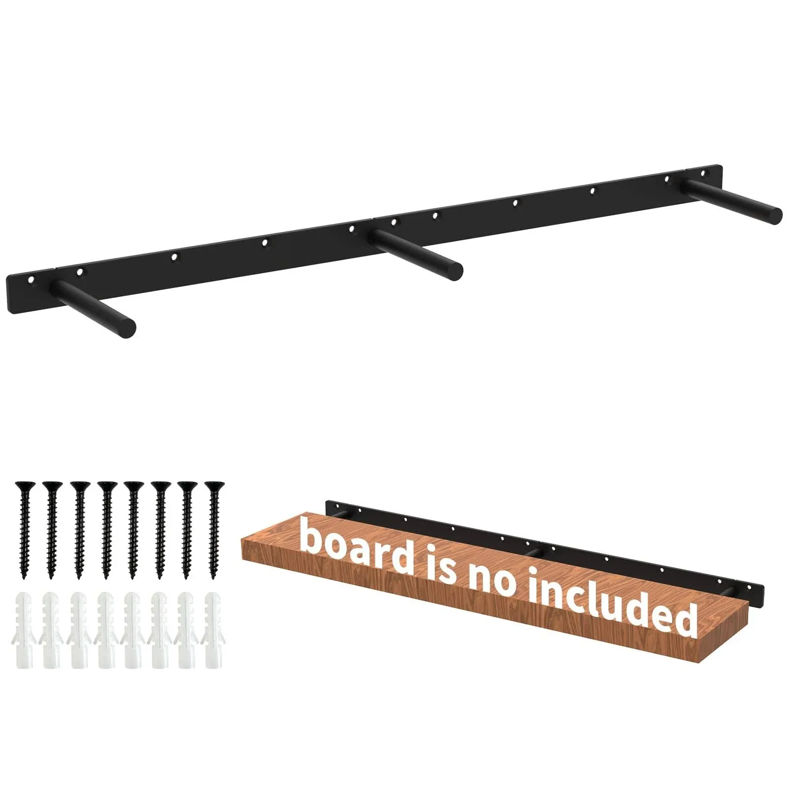 34 Inch Heavy Duty Blind Wall Mount Floating Shelf Bracket - Hidden Shelf Bracket with 150 LB Weight Capacity -3/4 Inch Solid Steel Support Rods