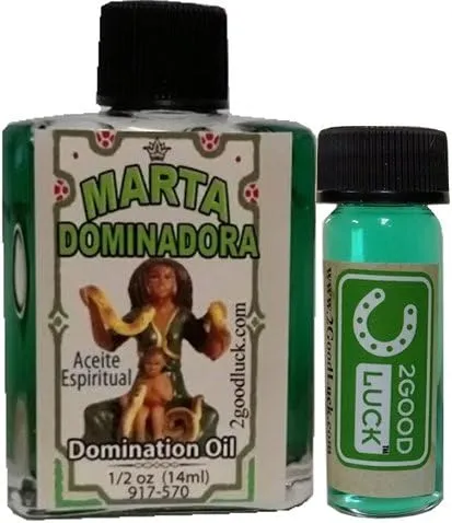 2GoodLuck Marta Dominadora, Spiritual Oil with 1 DRAM Perfume Set for Magic and Rituals. Aceite Espiritual para Rituales Y Magia.