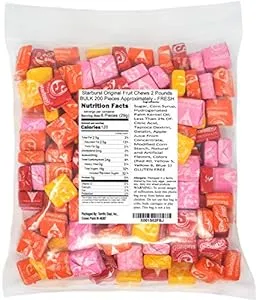 Starburst Original Fruit Chews Sugar Candy, 2.0 Pounds Bulk 200 Pieces Approximately