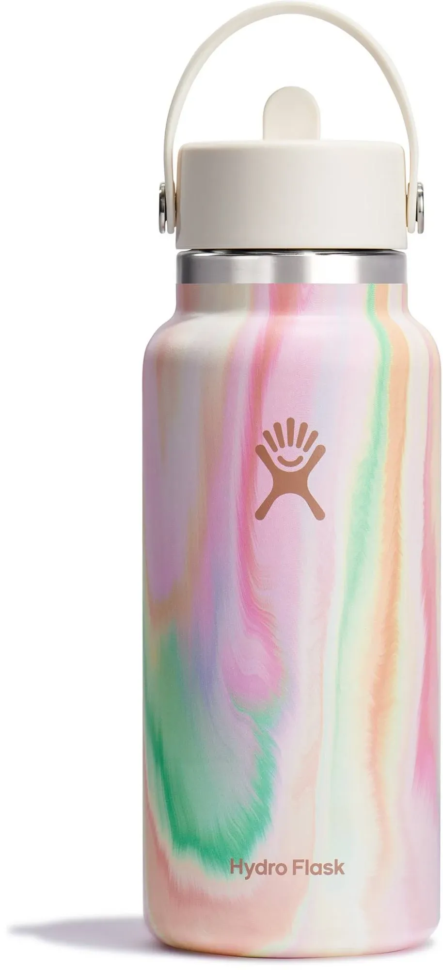 HYDRO FLASK 와이드 마우스 진공 단열 스테인리스 스틸 물병, 누수 방지 닫을 수 있는 빨대 뚜껑, 차가운 물 음료, 스포츠, 여행, 자동차 및 학교에 적합