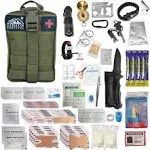 Sirius Survival Premium 250 Piece Molle Survival & First Aid Kit - Outdoor Emergency Gear & Trauma Bag for Camping Hiking Hunting Car Cabin and Other