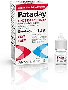 Pataday Once Daily Relief Allergy Eye Drops by Alcon, for Eye Allergy Itch Relief, 2.5 ml (Pack of 1)